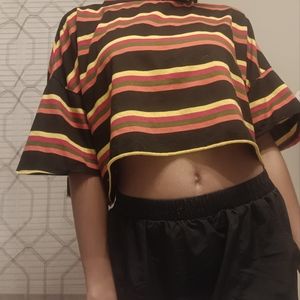 Romwe Cropped T-Shirt